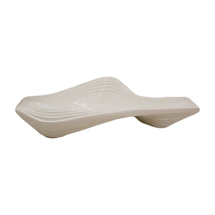 *Modern Fiberglass Wave Bench, Outdoor Garden Seat, Creative Wave Design for Public Spaces & Leisure Areas