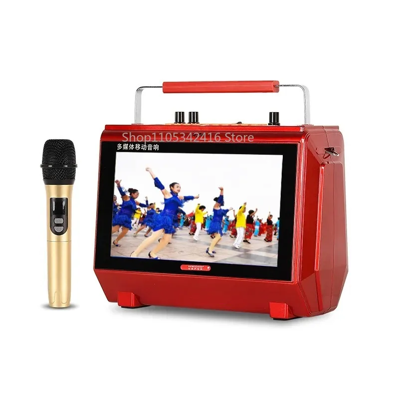 20W Portable Karaoke Machine with Lyrics Screen, Bluetooth Speaker + 2 Rechargeable Mics, Support Outdoor TV Video Play