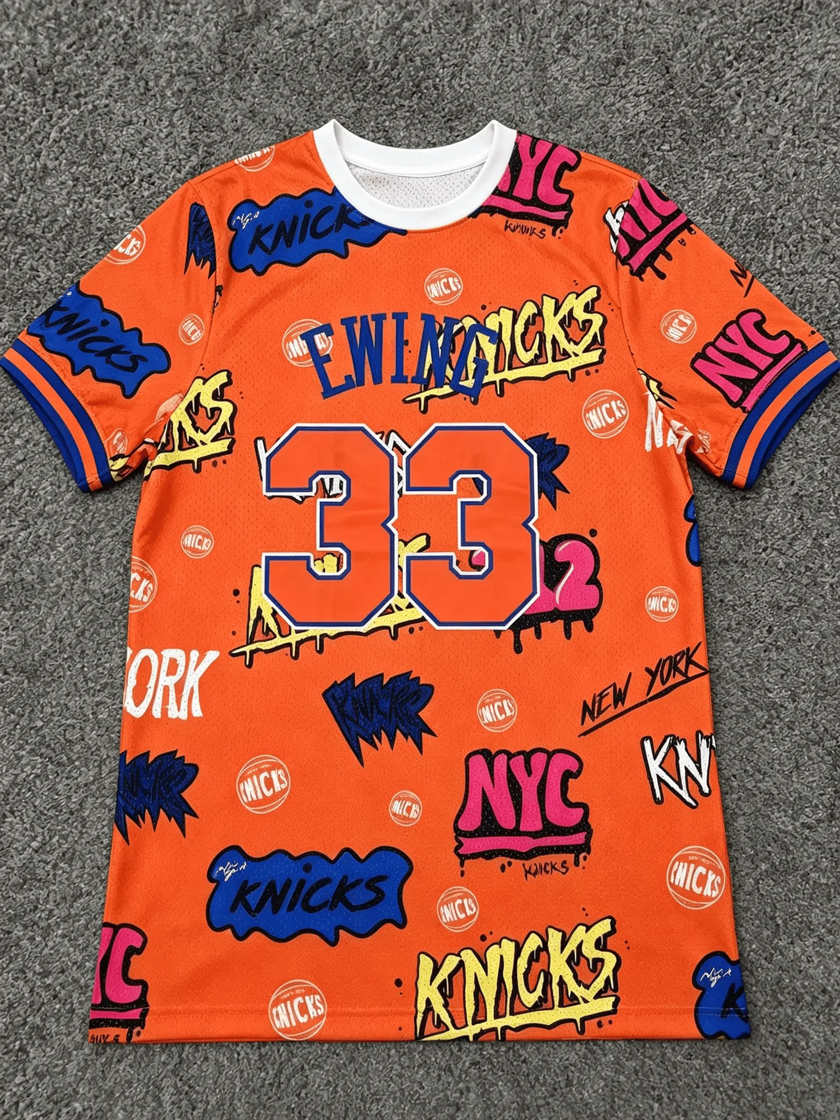 Men's Sweat Absorbing and Breathable Retro Style 33 Size Basketball Jersey 3D T-shirt Casual Men's Short Sleeved T-shirttops