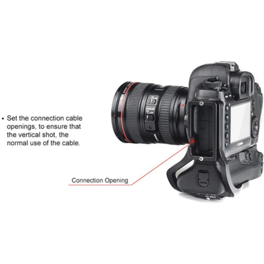 SUNWAYFOTO Tripod Head Quick Release L Plate for Canon 5D Mark IV Camera with Battery Grip L-bracket QR Plate