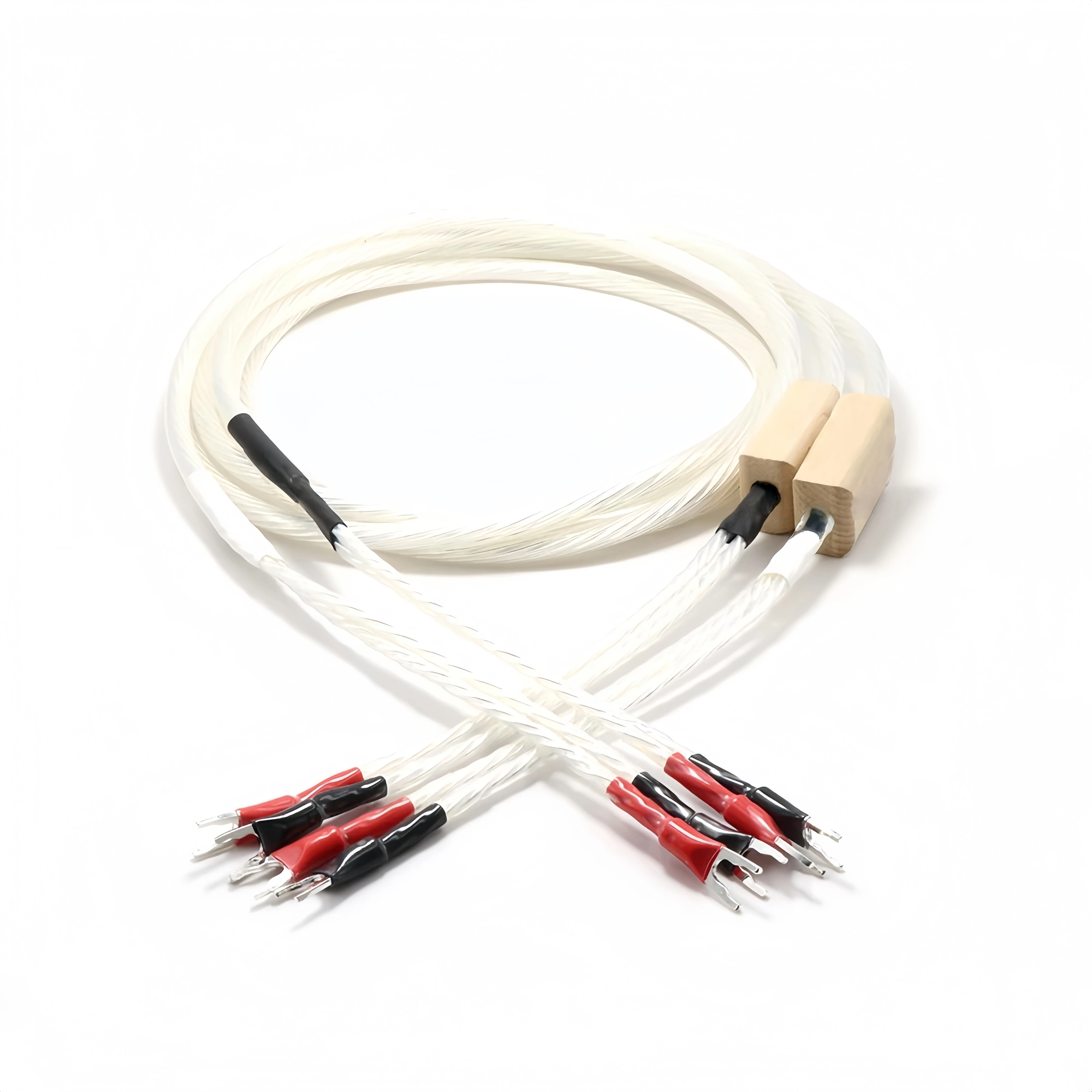 

Preffair OCC Copper Silver Plated Speaker Cable HiFi audio loudspeaker Cord with Y Spade Plug