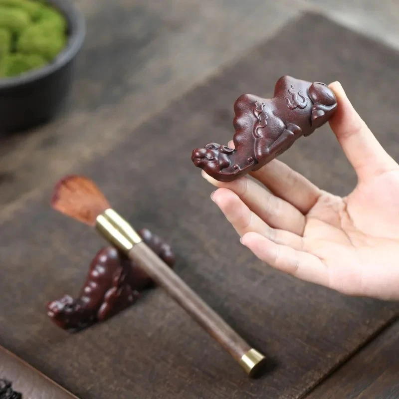 Purple Clay Camel Teapet Ornament Brush Rest Desk DecorKung Fu Tea Set Accessory Home Office Table Gift Box Chinese Style
