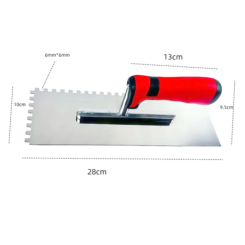 3Pcs Square Notched Trowel Stainless Steel Base Plate 4/6/8mm Tooth Sizes Tile Adhesive Plaster Trowel for Tiling Work