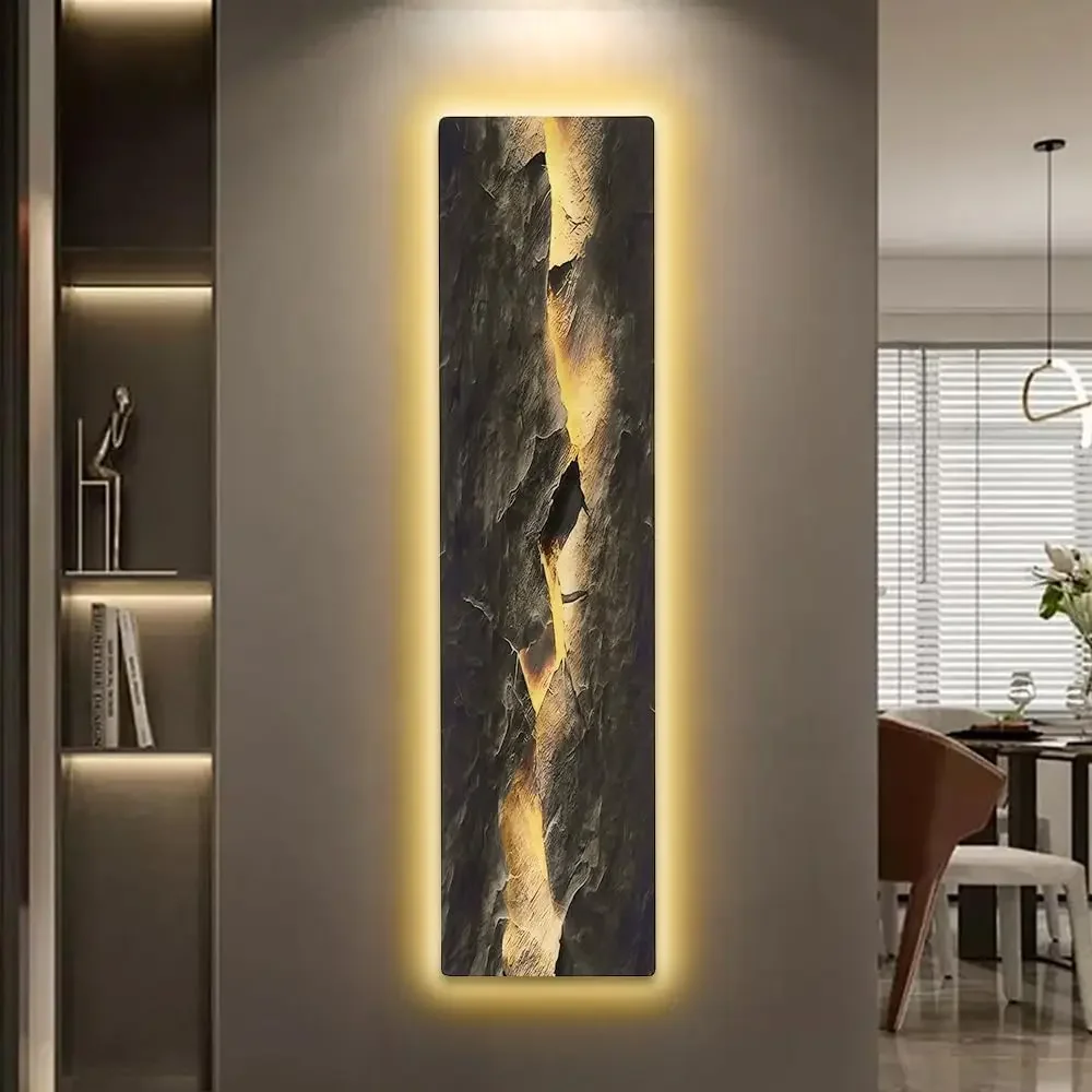 homary LED Wall Art Lighted Abstract Mountain Wall Decor, 49.2
