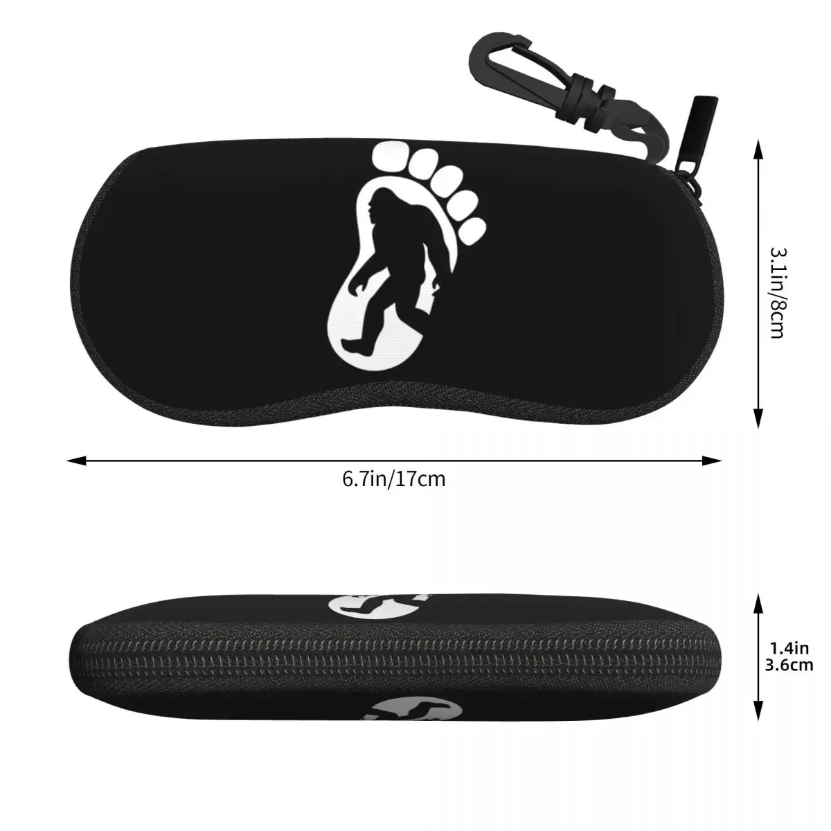 Custom Bigfoot Sasquatch Footprint Silhouette Glasses Case Stylish Sasquatch Shell Eyeglasses Case Sunglasses Box