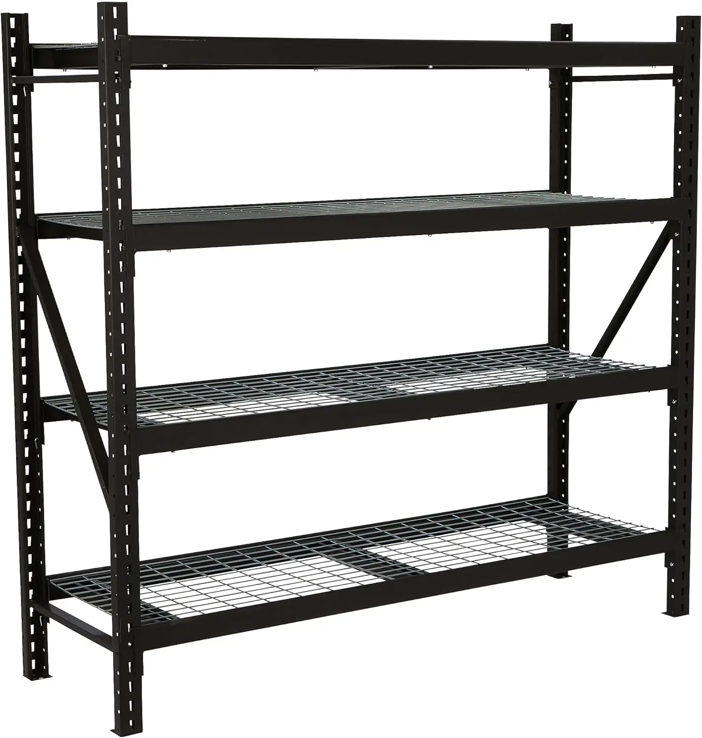 Ironton 4-Tier Industrial Shelving Rack - 77in.W x 24in.D x 72in.H, Model# 2611T002