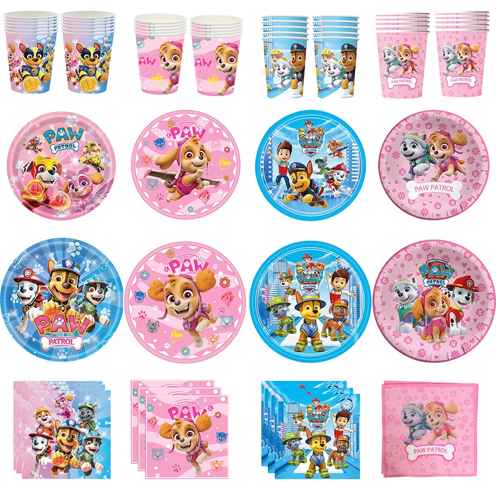 

PAW Patrol Birthday Party Decoration Skye Disposable Party Plates Chase Balloons Kids Birthday Gifts Baby Shower Party Supplies