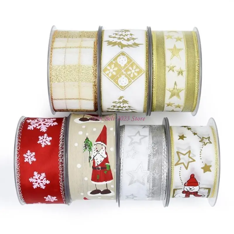 49ME DIY Kerstdecoratie Dubbel Bedraad Randlint Grosgrain Lint Voor Ambachtelijke Benodigdheden Naaiaccessoires