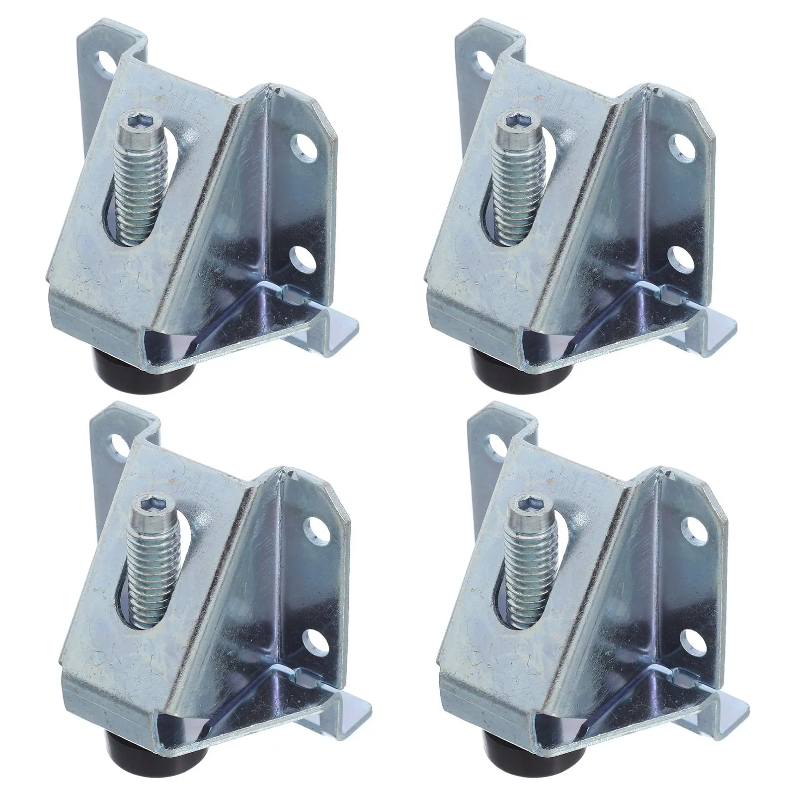 4Pcs Adjustable Cabinet Levelers Heavy Duty Furniture Feet Table Chair Stabilizers Floor Protector Pads Height Extenders Silver
