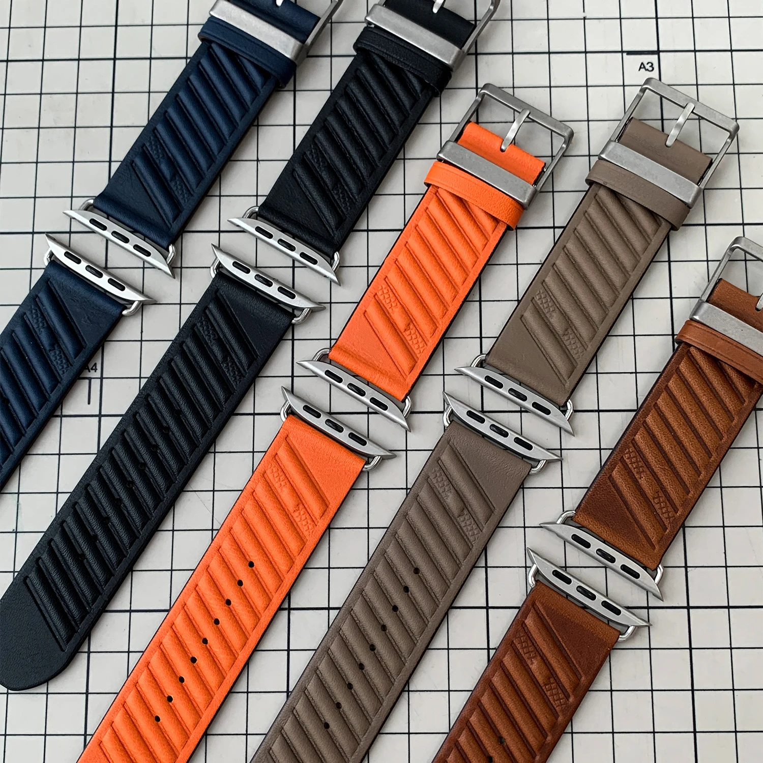 [New] Kebitt En Mer Bleu Nuit Swift Leather Single Tour Iwatch Band For Apple Watch Ultra 3 2 Series 11 10 9 8 7 6 Se 3 2 Strap