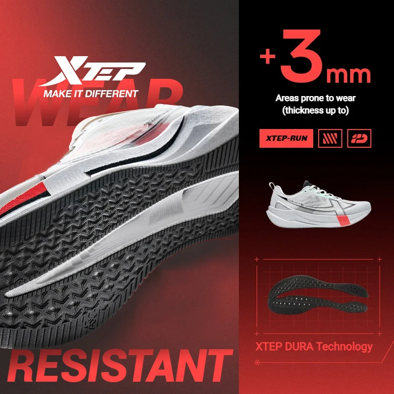 Sepatu Lari Xtep 2000km 5.0, Sepatu Sneakers Universal Empuk, Bantalan Tahan Lama, Sepatu Jogging Tahan Aus, Ringan 874119110023