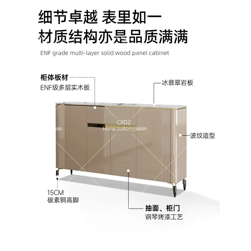 Luxury Rock Slab Shoe Cabinet Solid Wood Entryway Storage Wall Mounted Mystery Cabinet for Home Doorway Organization 2026 New