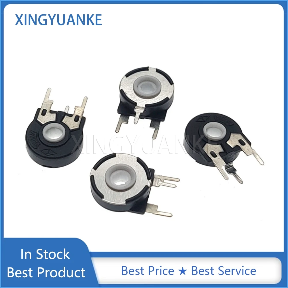 5PCS Potentiometer PT15 B1K 5K 10K 20K 50K 100K 500K 1M Elliptical Hole Vertical Adjustable Resistor 3-Pin Diameter 15MM