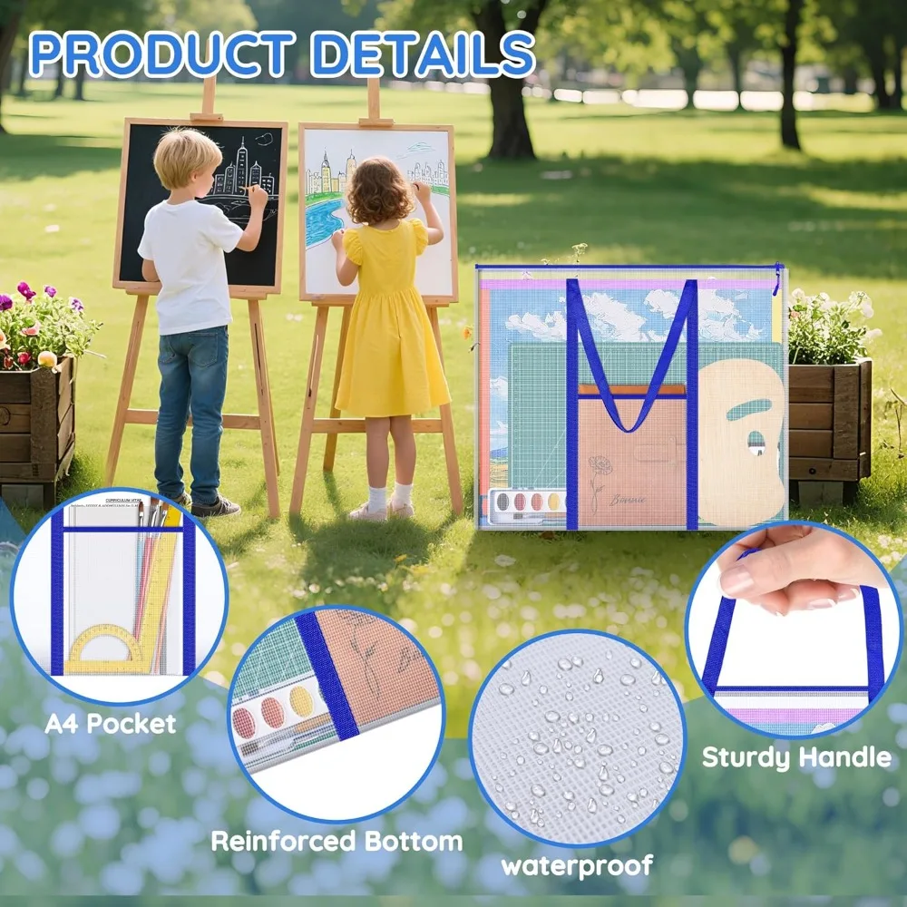 ZKOO บอร์ดข่าวสารที่เก็บโปสเตอร์, แผนภูมิการจัดเก็บขนาดใหญ่พิเศษกระเป๋าผลงานศิลปะ 30 x 25 นิ้ว, องค์กรแผ่นบอร์ดข่าว