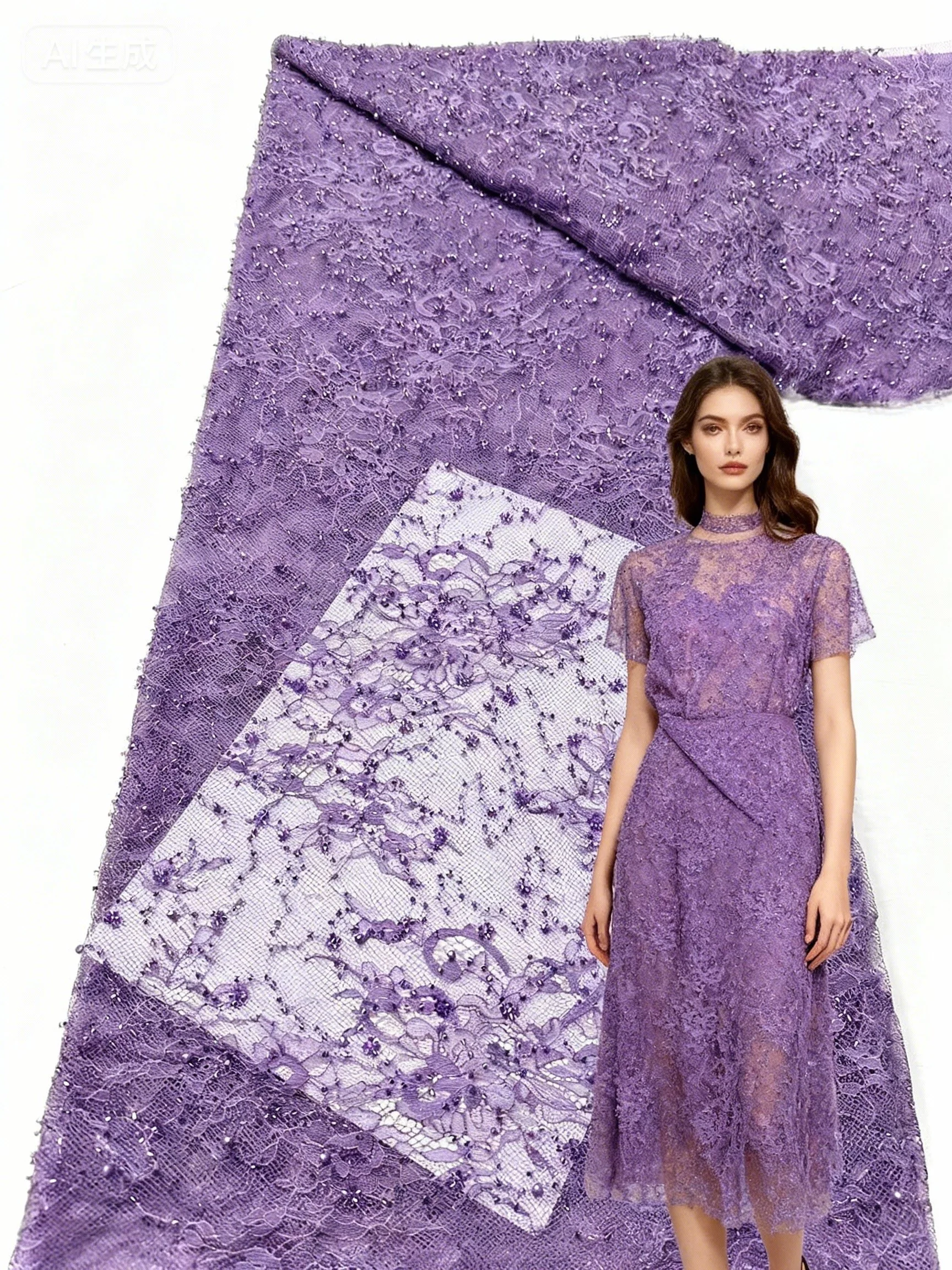 

African Sequins Lace Fabric Luxury Embroidery Groom Mesh Tulle Lace 2025 Hot Sale For Wedding Dress And Clothing Women Fabric