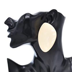 2023 New Trending White Brown Geometric Acrylic Stud Earrings for Women Europe American Streeting Charm Earrings Female Jewelry