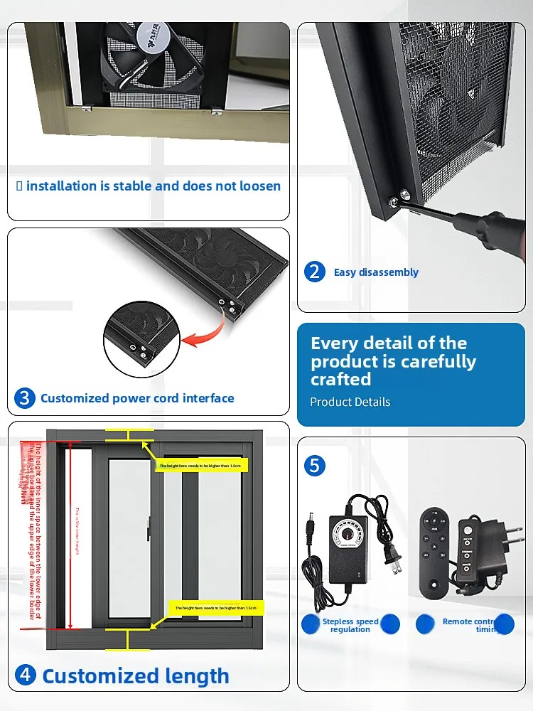 No Punching Window Exhaust Fan, No Installation of Large Wind Exhaust Fan in Bathroom, Silent Kitchen Window Fan