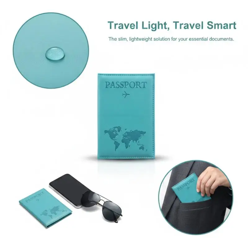 PU Leather Passport Holder Scratch Resistant Document Organizer for Men Women Birthday Travel Gift 1PC view 5