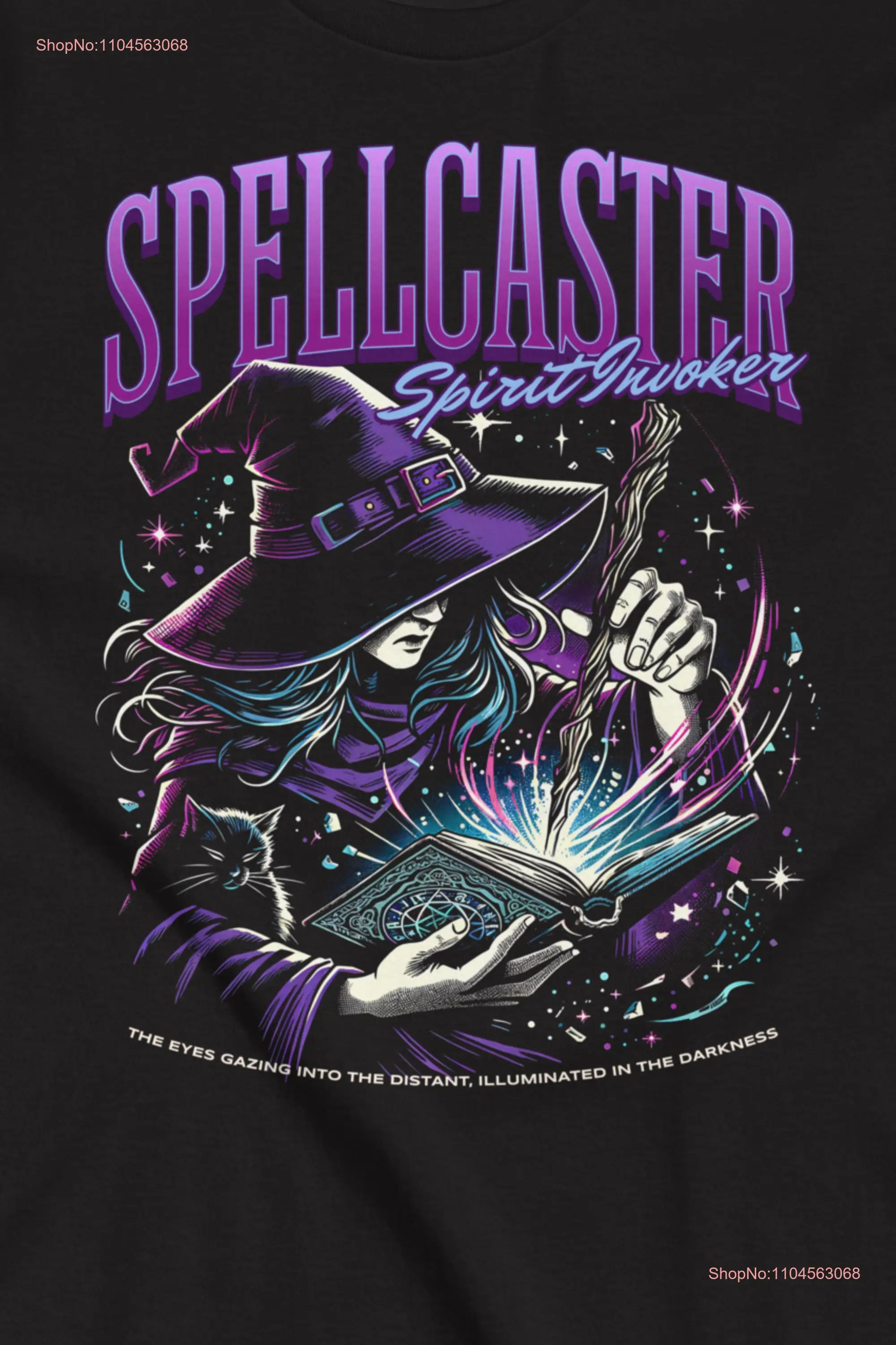 Spellcaster T Shirt Enchanting Witch Design Perfect for Fans of Magic and Mystical Themes long or short sleeves