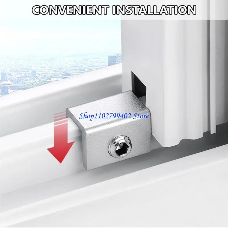 547F 10 قطعة قفل نافذة منزلق قابل للتعديل، سدادات نافذة من سبائك الألومنيوم مع مفتاح