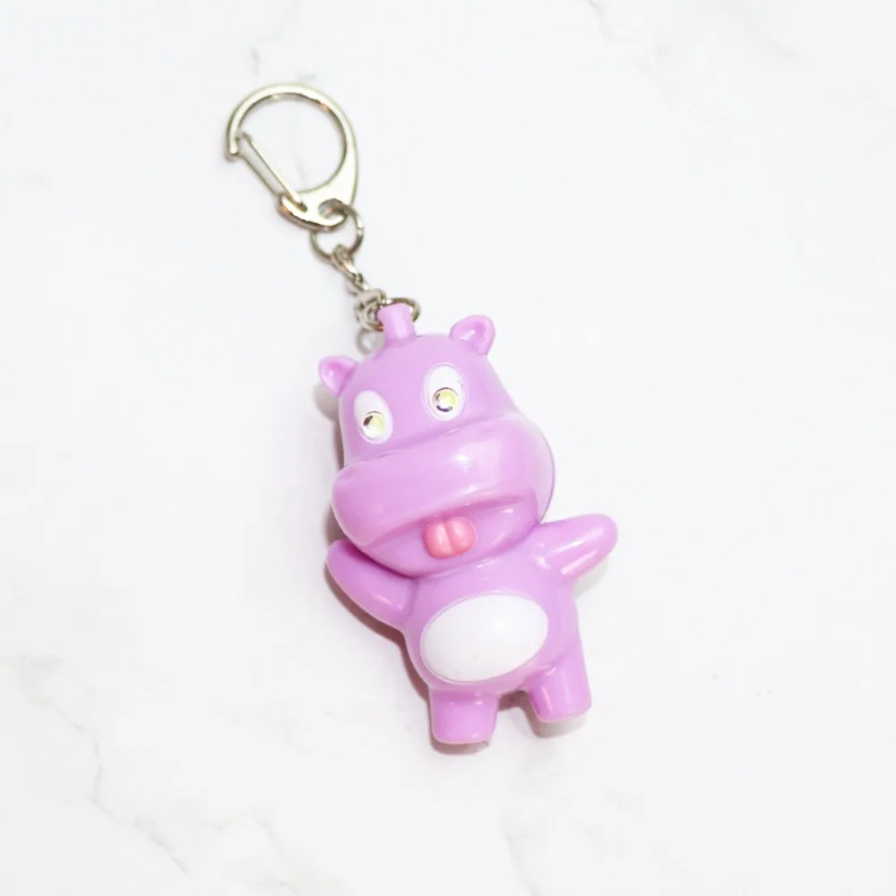 Portable Mini Moo Deng Key Ring Anti-loss Luminiferous Bouncing Pig Mu Dang Doll Waterproof Thai Style Dwarf Hippo Pendant Gift