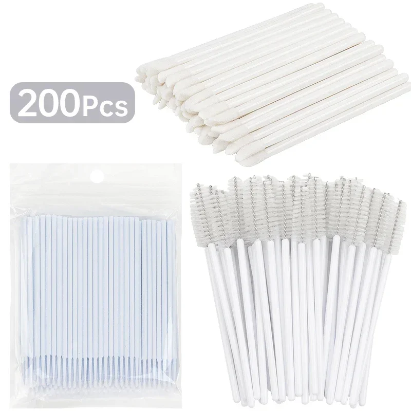 Brosses à cils jetables, 200 pièces, tête douce, brosse à sourcils en cristal, brosse d'extension de cils, baguette de Mascara, baguettes de maquillage