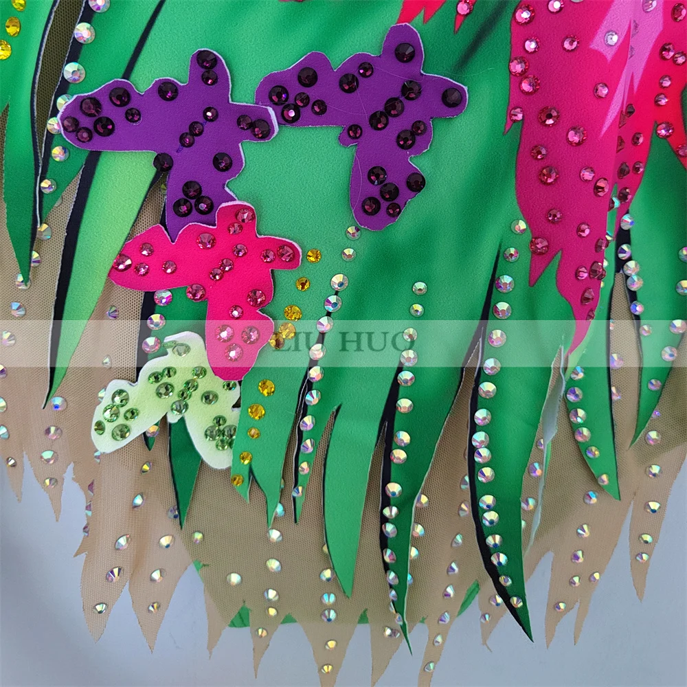 LIUHUO 리듬 체조 레오타드 성인 여성 소녀 의상 성능 경쟁 댄스 복장 민소매 멀티 컬러 사용자 정의