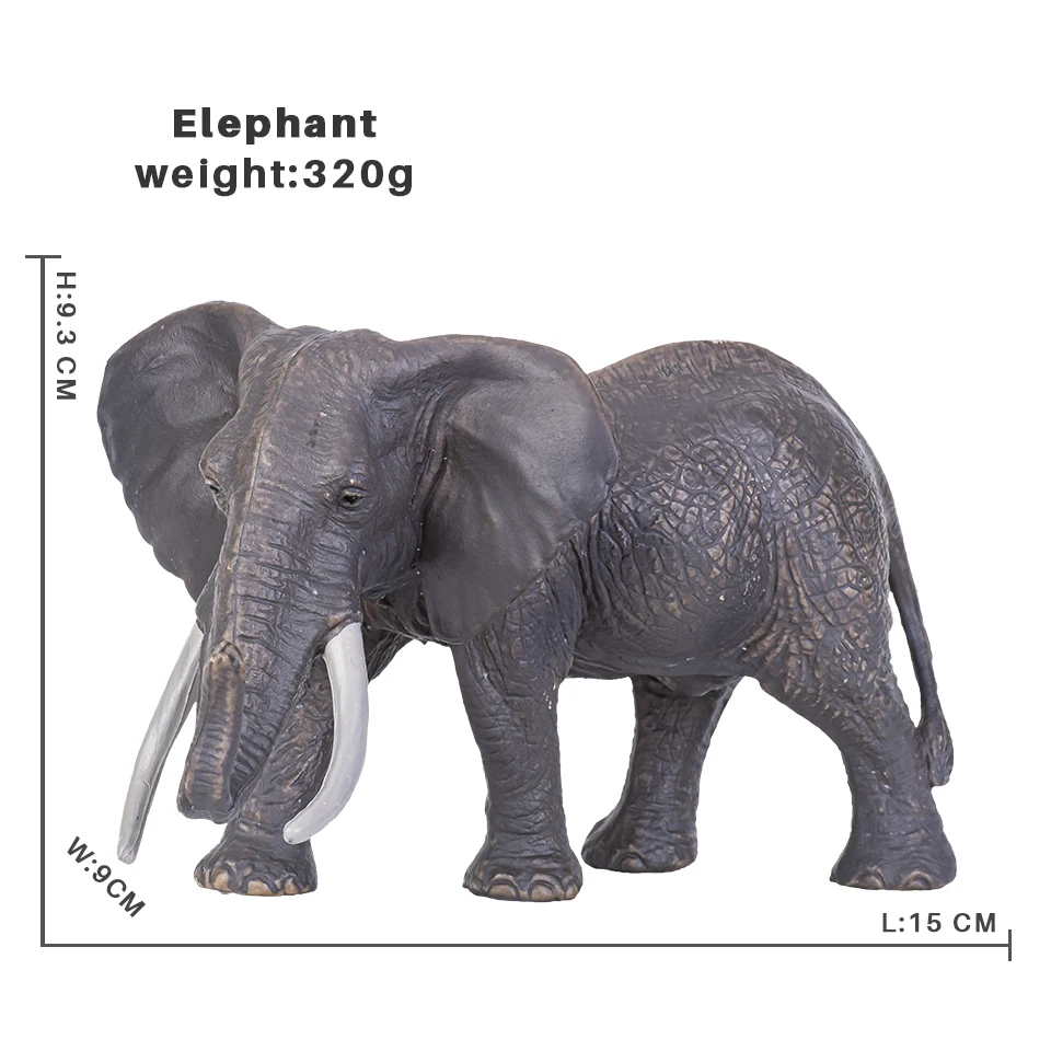 Afrikanische wilde Tiere Elefant Löwe Gepard Modells imulation große Mammut Action figuren PVC Lernspiel zeug für Kinder Geschenk – Detail 1