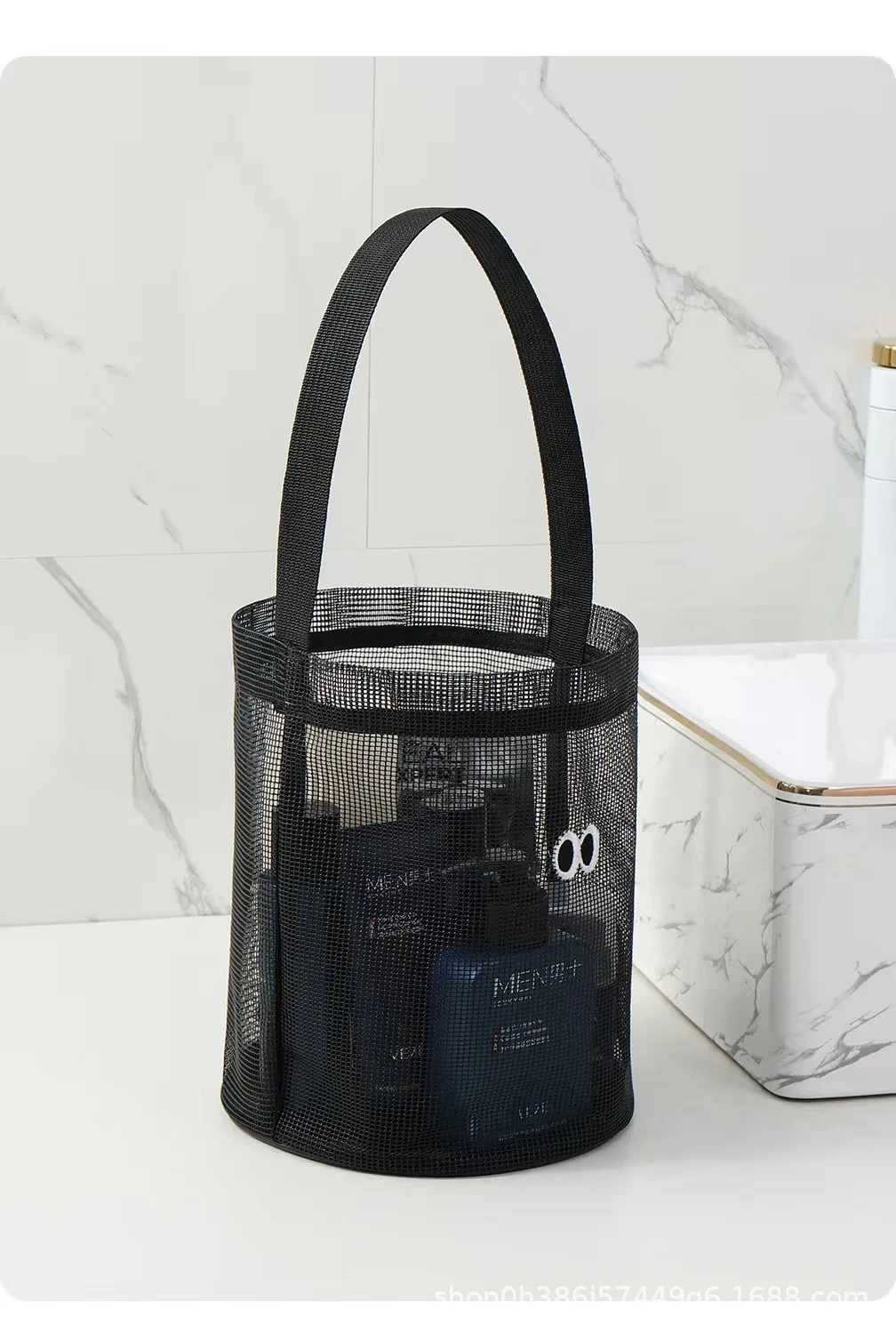 Strandtasche mit großem Fassungsvermögen, atmungsaktiv, schnell trocknend, für Schwimmen, Fitness, Handduschkorb, Nass- und Trockentrennung, Reiseaufbewahrung – Detail 6
