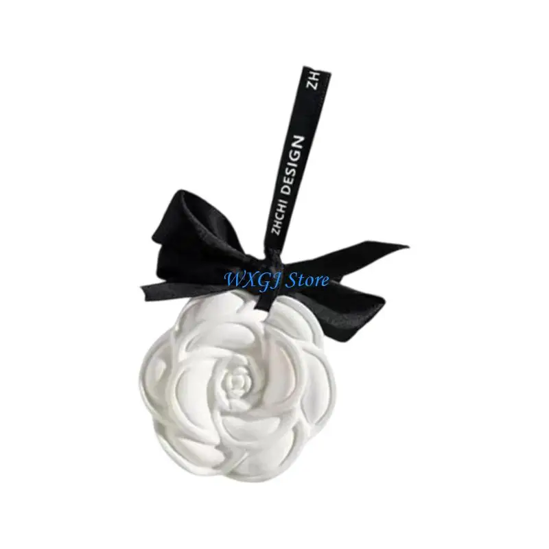 

37JE Breathable Elegant Vehicle Scent Tablet With Long Lasting Aromatherapies None Toxic Gypsum Component Camellia Decoration