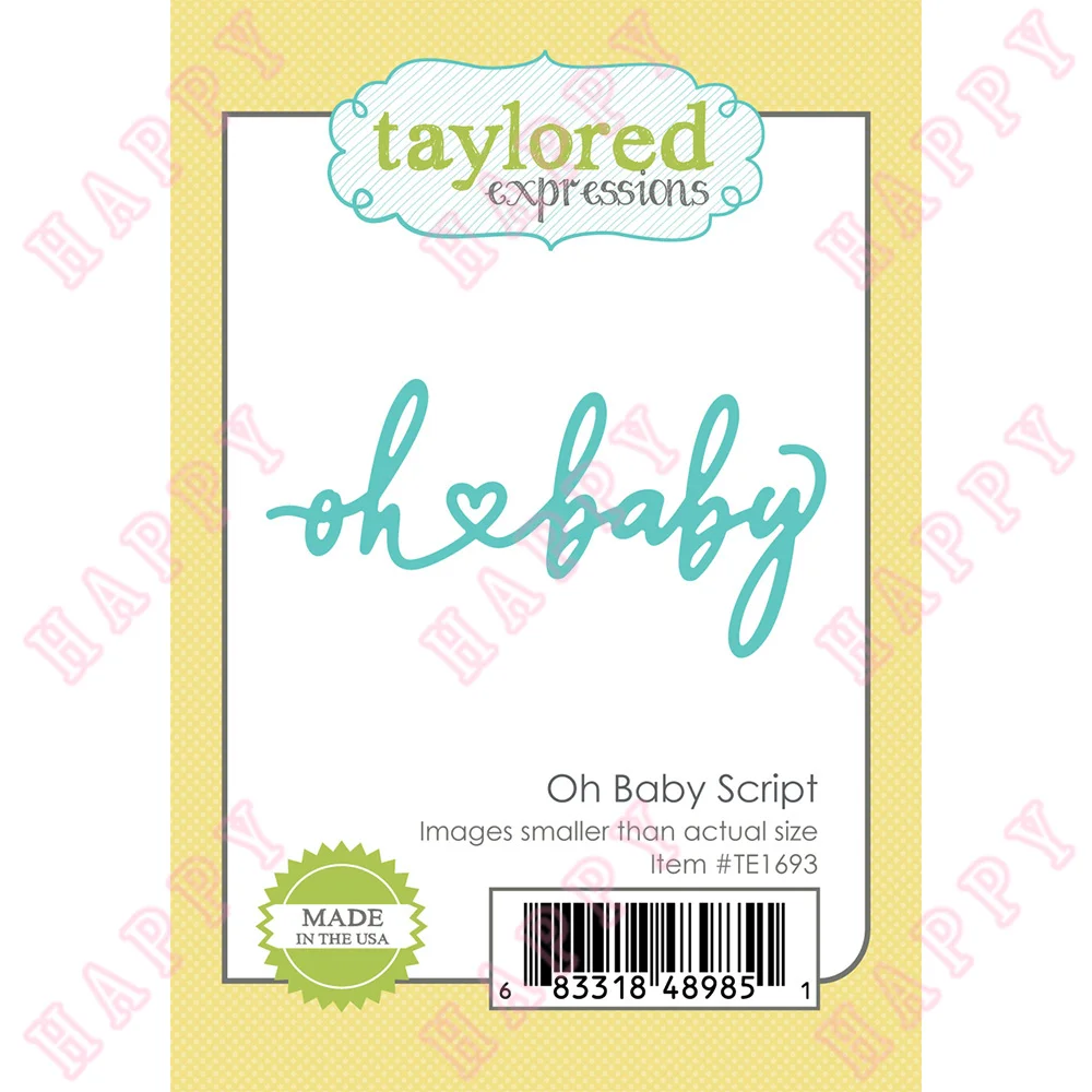 2022 New Arrival Oh Baby Script Metal Cutting Dies Scrapbook Diary Diy Decoration Manual Template Greeting Embossing Card Molds