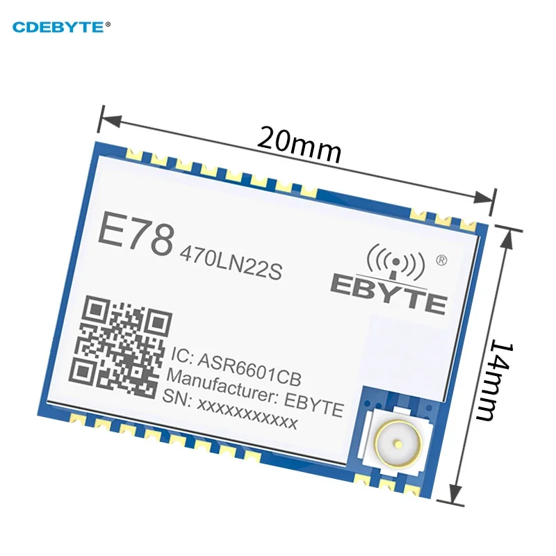 ASR6601 LoRa LoRaWAN SoC Node Module 433MHz CDEBYTE 21dBm Low Power Consumption 5.6Km Long Range E78-470LN22S(6601) LoRa Module