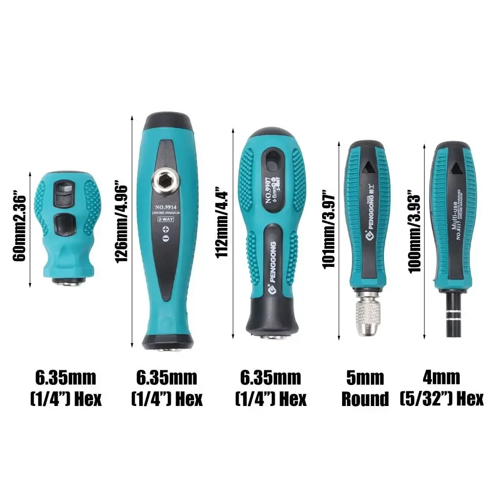 1Pcs Adapter For Screwdriver Bit Screwdriver Handle 5mm Round 6.35mm 4mm Hex Screw Driver Bits Holder Multipurpose Magnetlc Rod