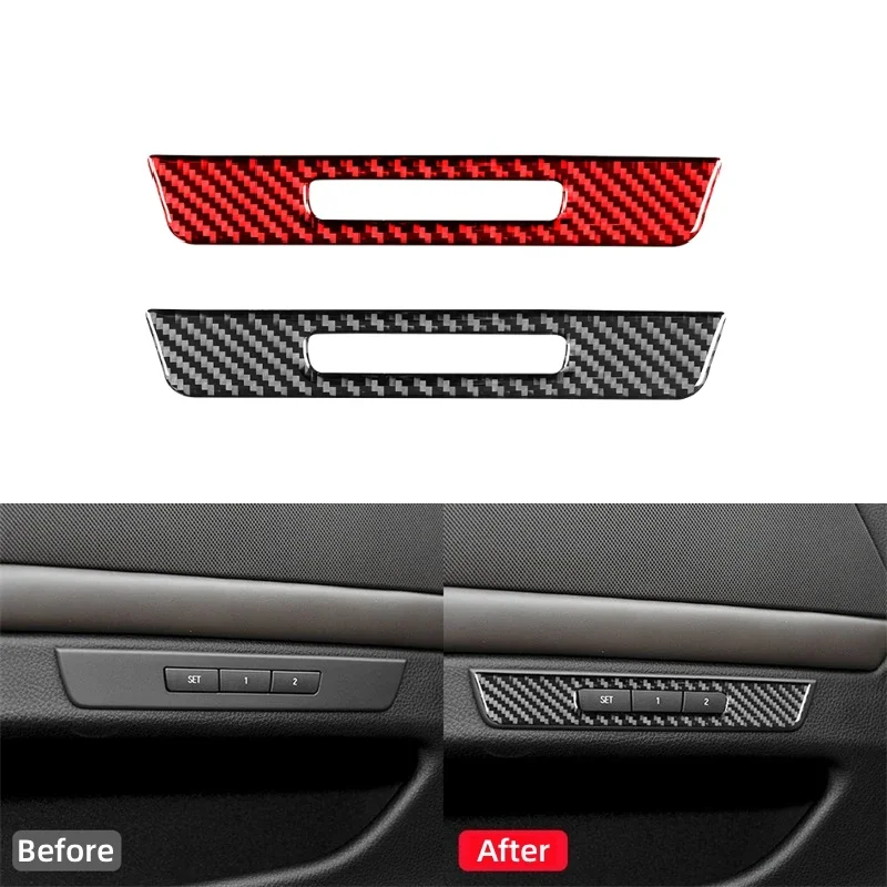 

For BMW 5 Series F10 F18 2011-2017 Accessories Carbon Fiber Interior Car Seat Memory Adjustment Button Trim Cover Frame Stickers
