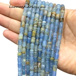 6x9MM Cylinder Blue Calcite Natural Stone Loose Spacer Beads for Jewelry Making DIY Earrings Bracelets Charms Accessories