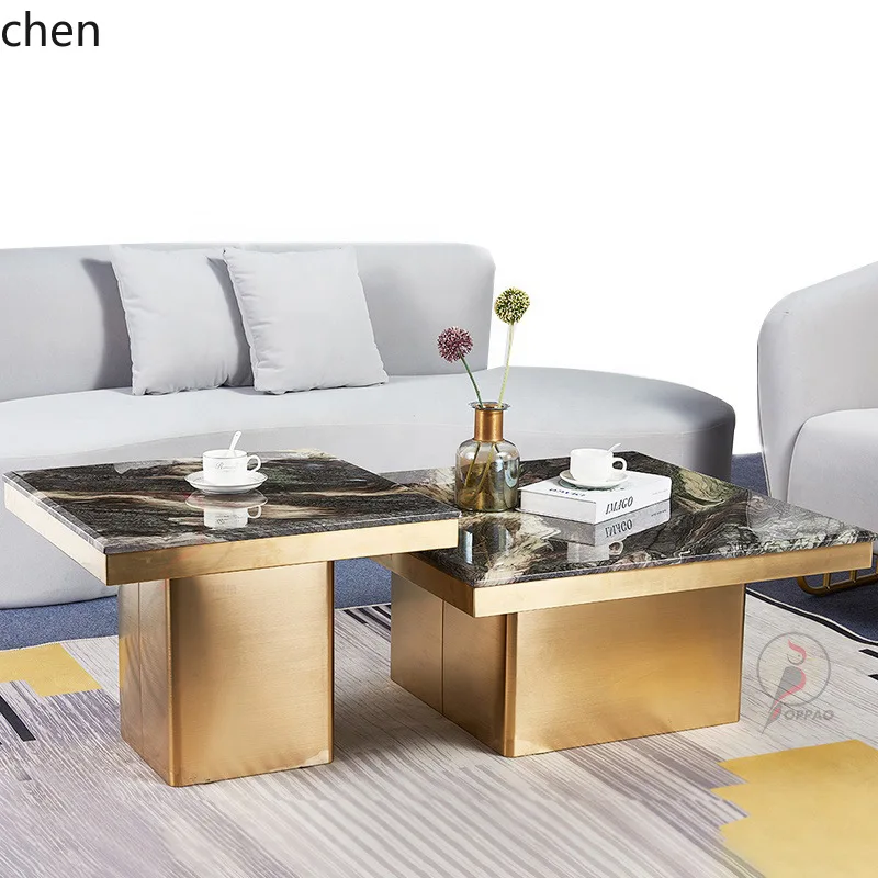 YFY Coffee Table Light Luxury Modern Simple Square Size Combination High-end Art Italian Minimalist Rock Plate Coffee Table