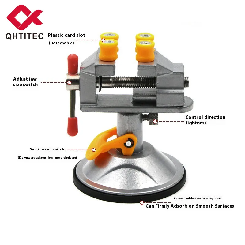 Mini Adjustable Fixed Electric Table Bench Vise 360 ° Rotatable Grinder Rotary Hand Drill Suction Cup Fixed Frame Welding Tools