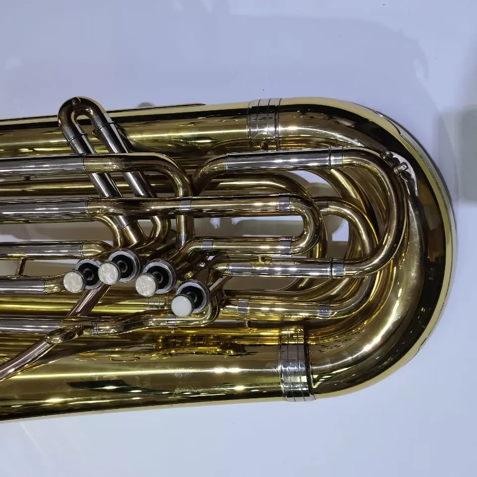 Bb Key Tuba 4 Válvula de pistón Instrumentos musicales de nivel superior