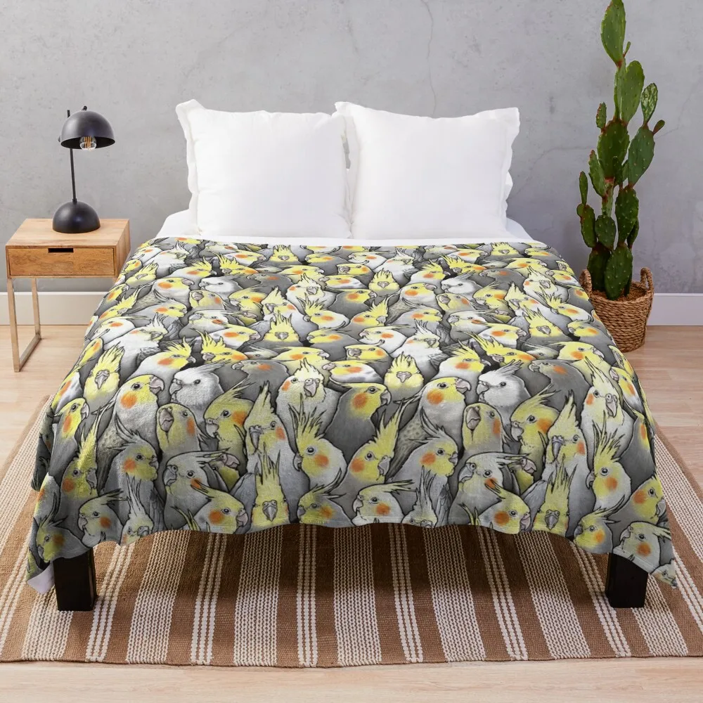 

Cockatiels Galore Throw Blanket funny gift Flannels Blankets