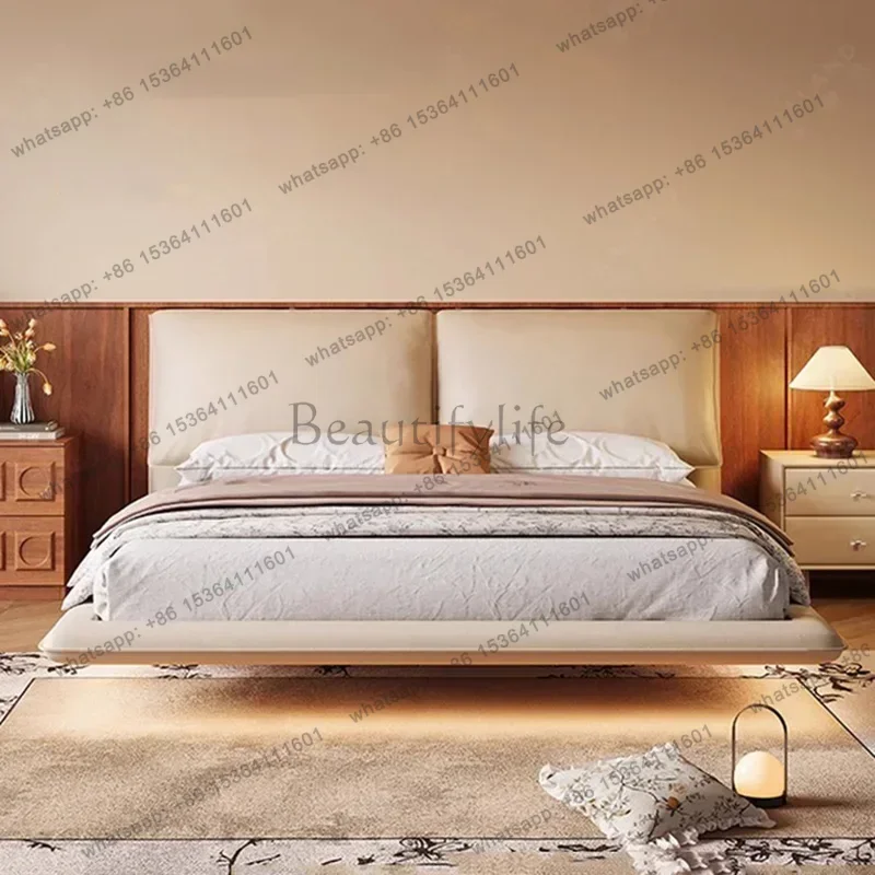 Sleeping Platform Massage Bed Frame Double Luxury Bedroom Bed Girls Full Space Saving Safe Letto Matrimoniale Modern Furniture