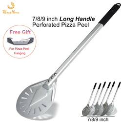 PizzAtHome Long Handle 7/ 8/ 9 Inch Perforated Pizza Turning Peel Pizza Shovel Aluminum Pizza Peel Paddle Small Pizza Tool