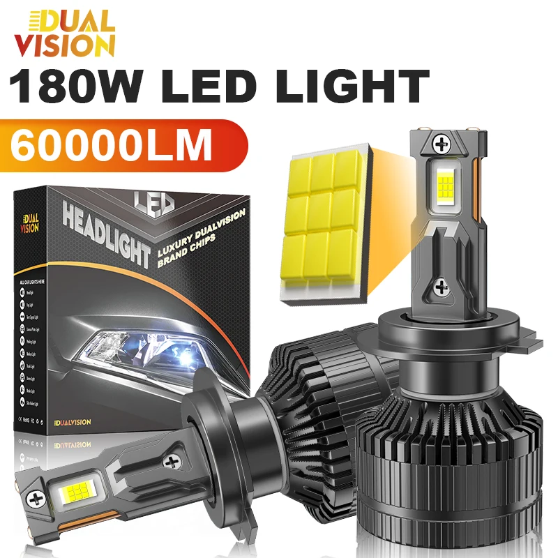 

2 шт. K5C PLUS 180 Вт H7 светодиодные лампы для фар Canbus 6000K LED H1 H4 H11 HB3 9005 HB4 9006 9012 светодиодные двойные медные трубки противотуманные фары 12 В