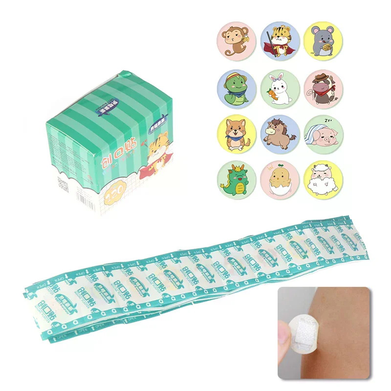 

120pcs/box Waterproof Breathable Round Band Aids Adhesive for Children Wound Care First Aid For Kids Children Toy