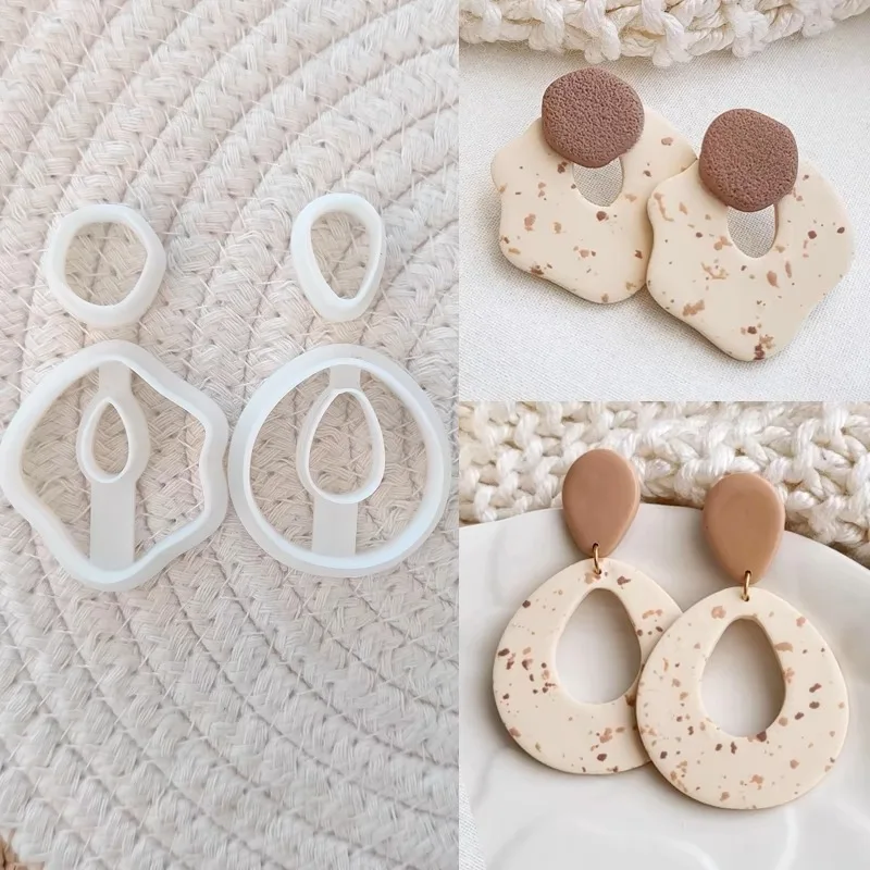 Irregular Pattern Series Raindrops/Triangle/Round/Trapezoid Unique Shaped Clay Cutting Molds Clay Molds For DIY Earrings Jewelry