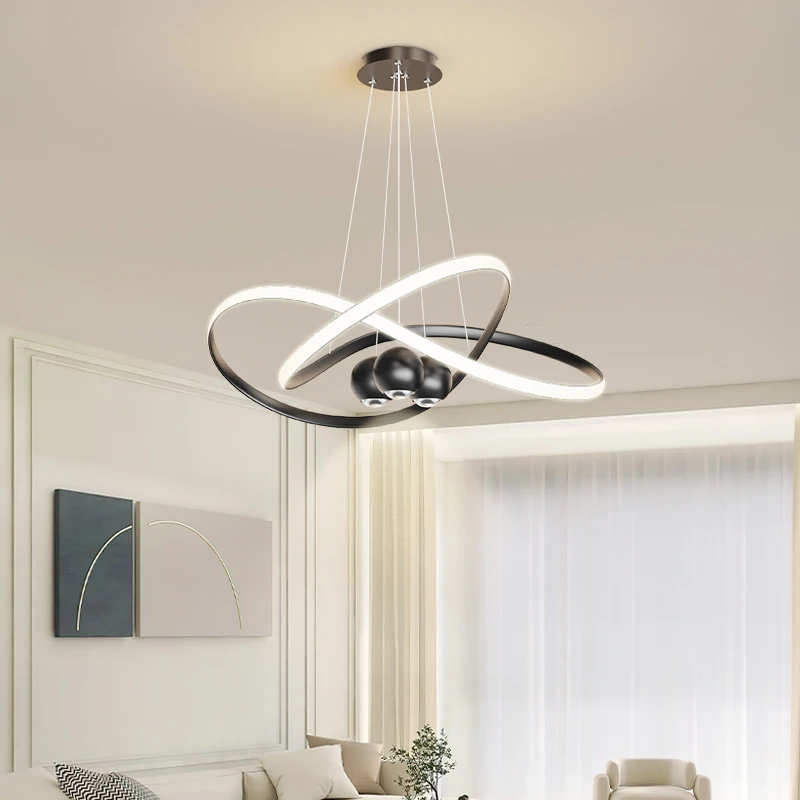 Modern LED Pendant Lights Modern Simple Fashion Restaurant Chandelier Nordic Creative Hanging Line Bar Living Room Lamp