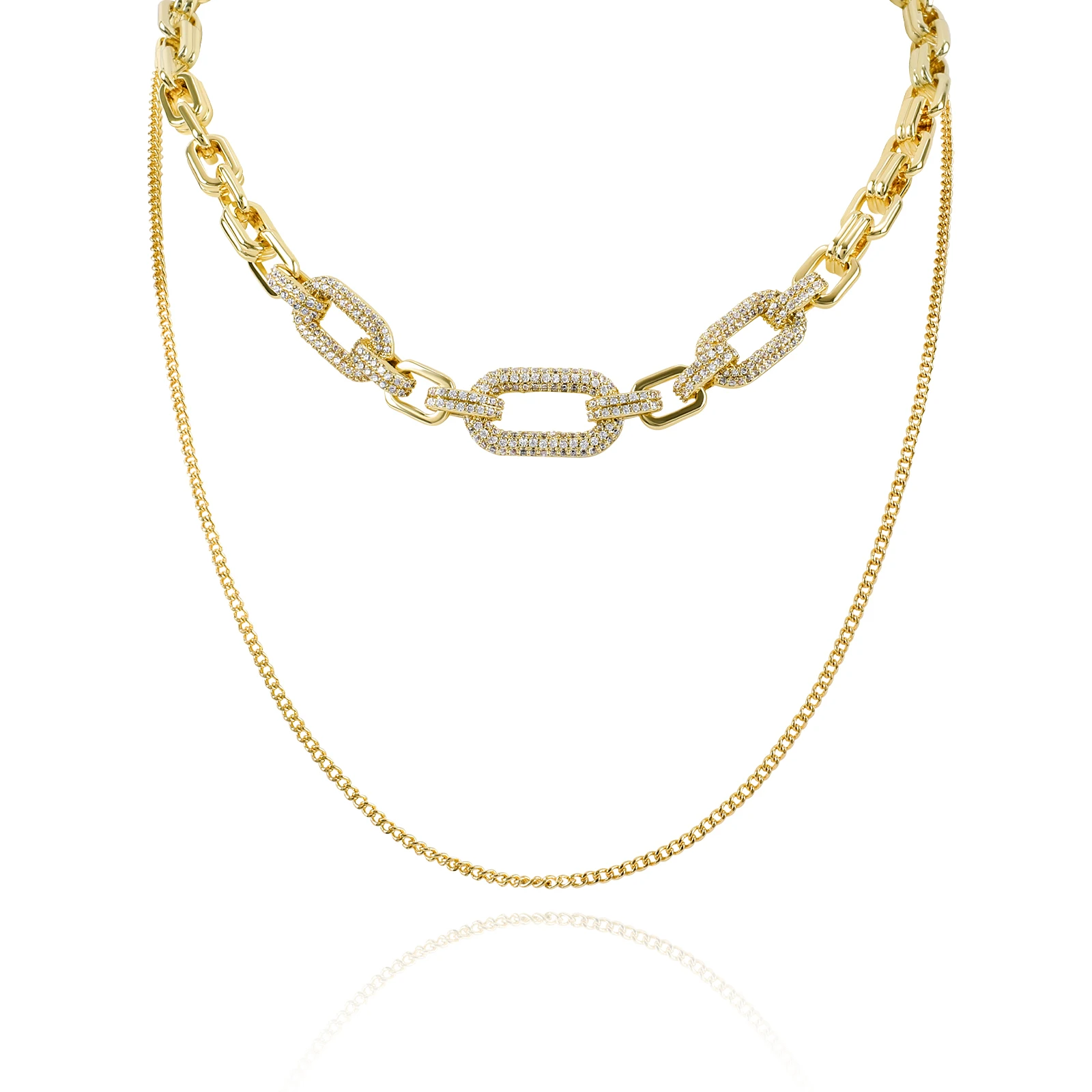 

Chicgrowth Double Chain Necklace for Women Fashion Jewelry for Ladies Girls Trendy Jewellery Women Gold-color Chokers Necklaces