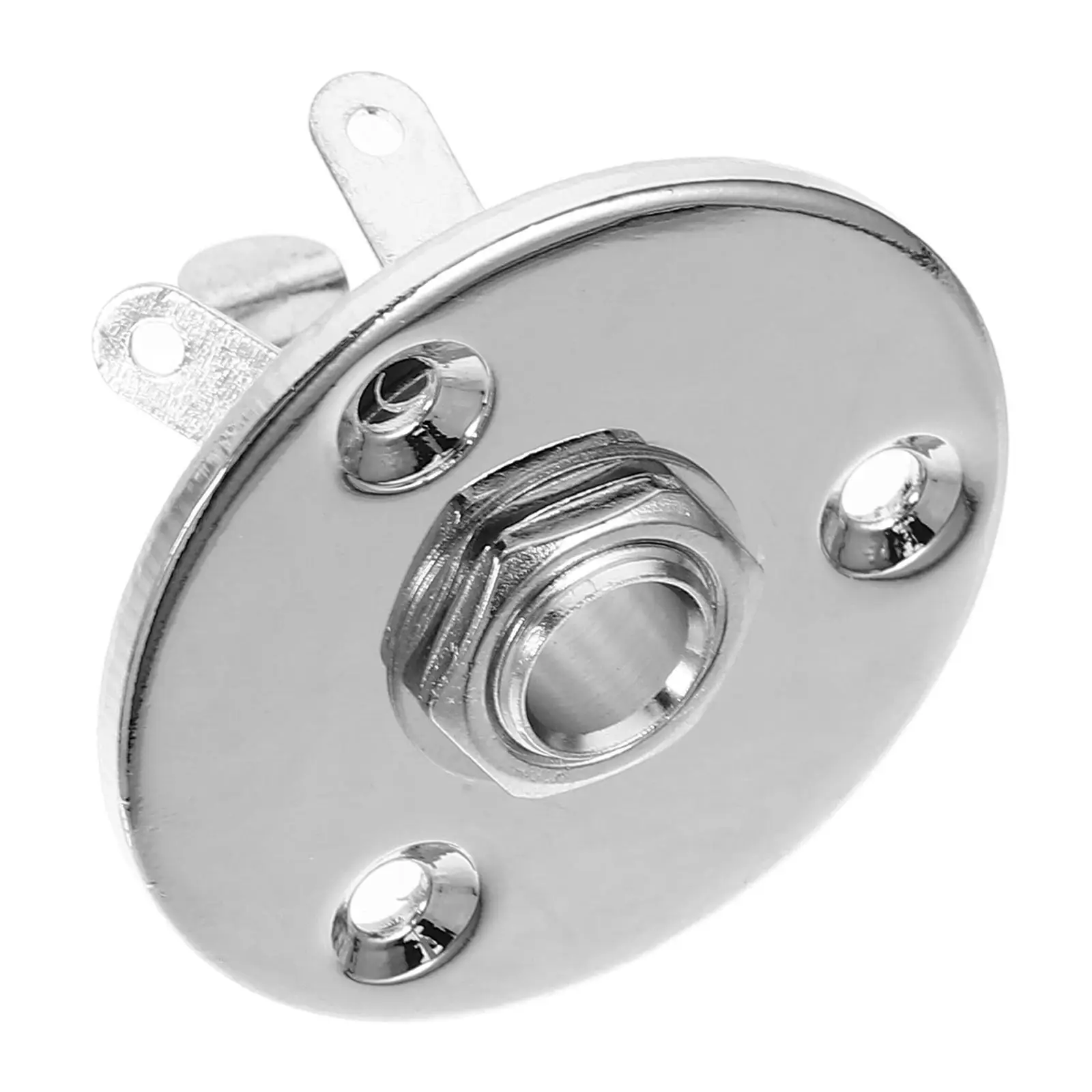 

Round 1/4 Inch 6.35mm Guitar Jack Plug Socket Guitar Pickup Output Input Jack Plug with Jack Plate Screws for Electric Guitar Ba