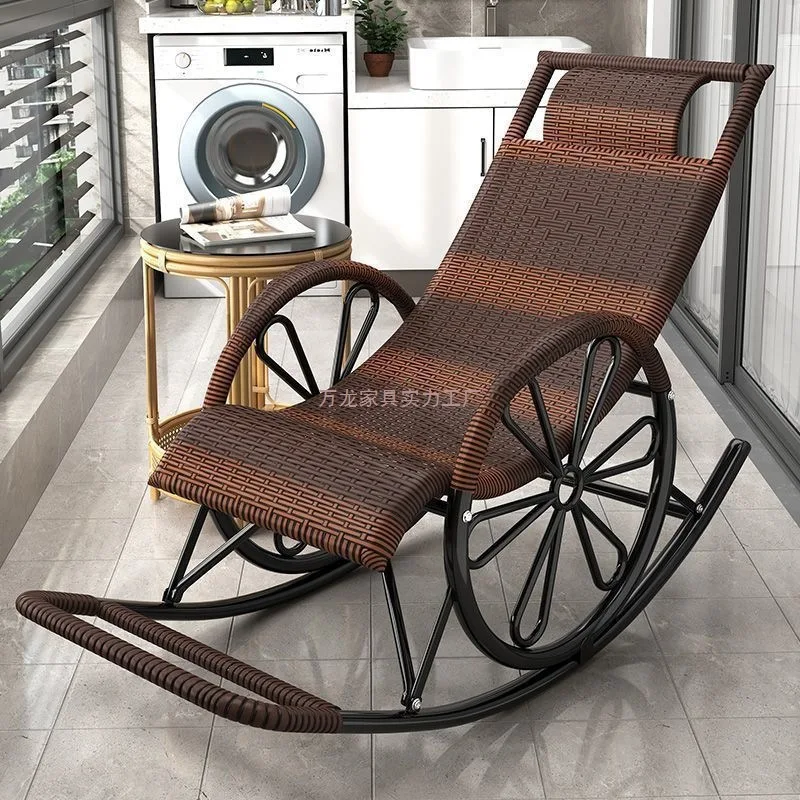 

Кресло с откидной спинкой, кресло-качалка из ротанга, кресло-качалка для дома, ленивая кровать для пожилых людей, сиеста, балкон, интернет-знаменитость, уличная качалка для сиесты
