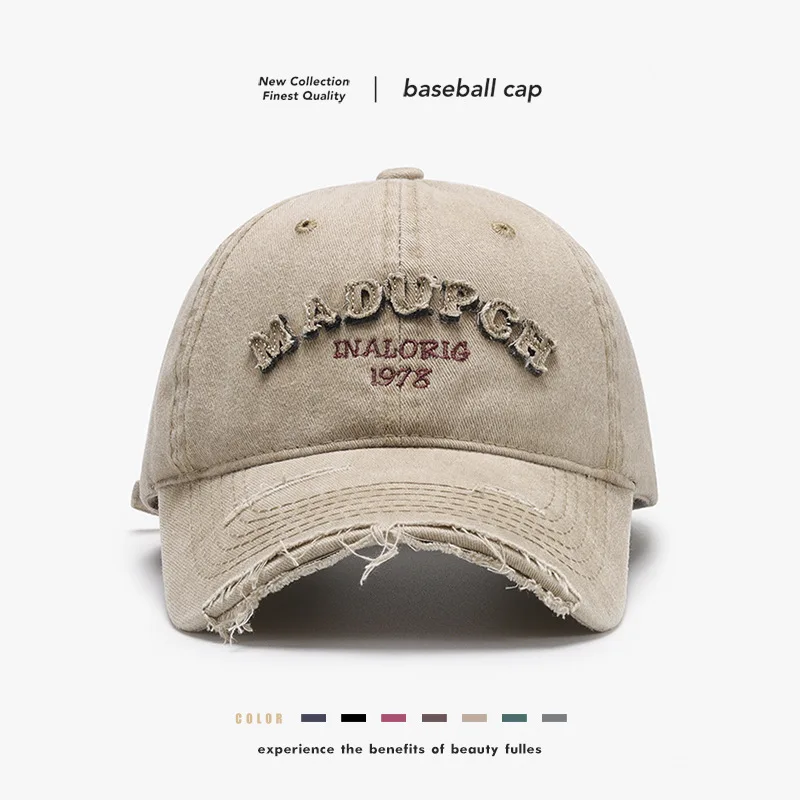 

New Autumn Hat for Women Outdoor Letters Embroidered Cloth Men Baseball Caps Breathable Retro Fashion Peaked Cap