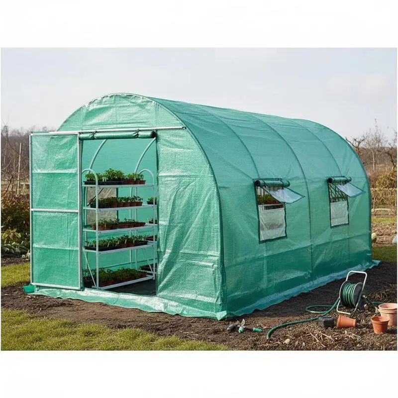 

Greenhouse film, 3 x 2 x 2 m, waterproof garden tarp with UV protection, plastic film, cover for greenhouse, polytunnel, tunnel film for outdoor use, green